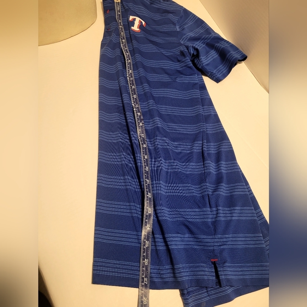 Nike Texas Rangers Dry Fit Men's Blue Striped Shirt Size MEDIUM - Picture 3 of 9